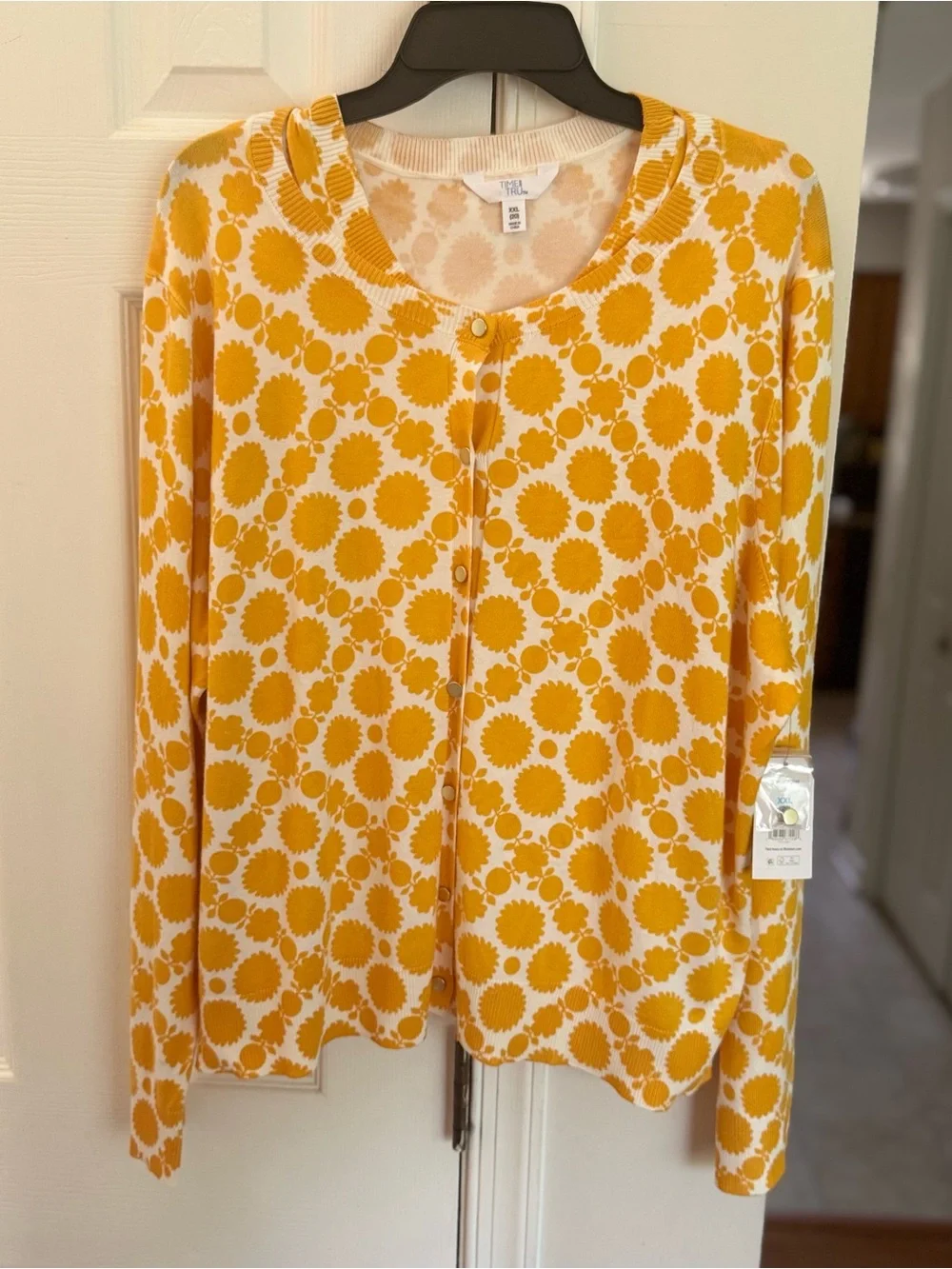 Time and Tru Women XXL 20 Twin Set Cardigan Shell Sweater NWT Saffron Gold - Picture 2 of 9